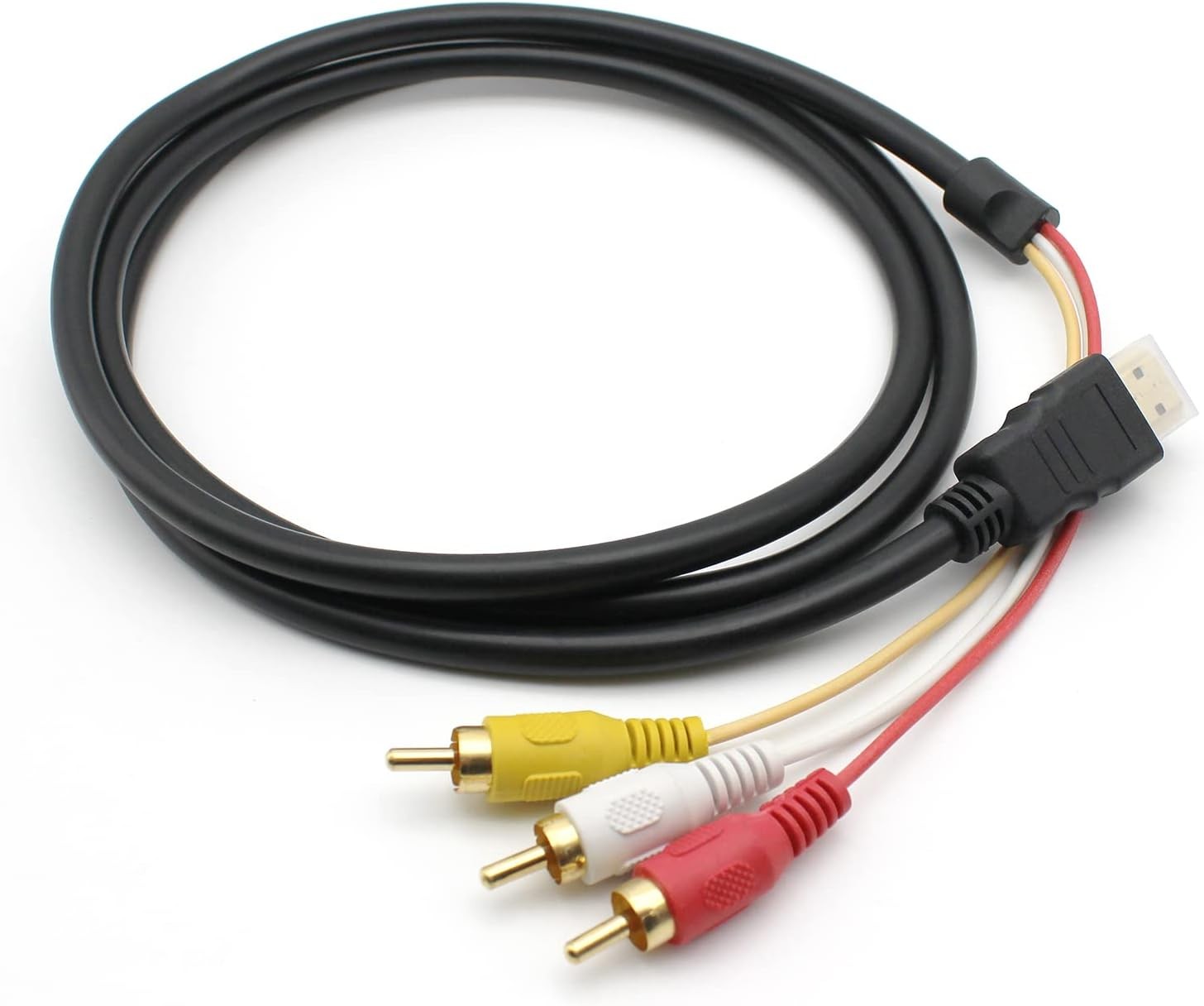HDMI to RCA Cable 1080P 5ft Male 3-RCA Video Audio AV Black