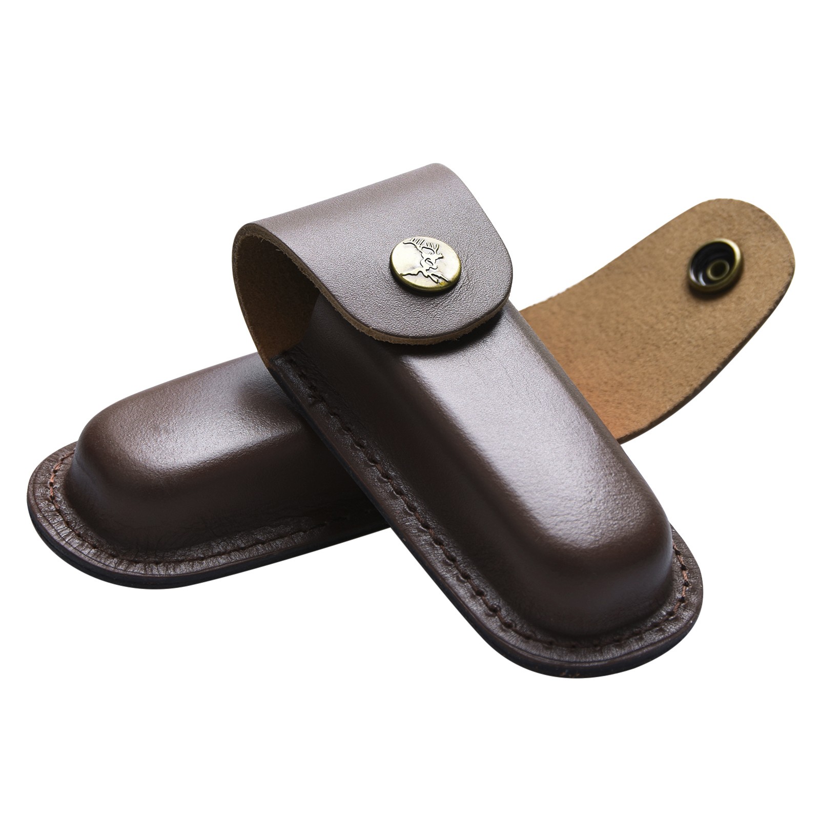 Leather Knife Sheath Folding Pocket Pouch Holster For 5/4.75" Folding Multi-Tool