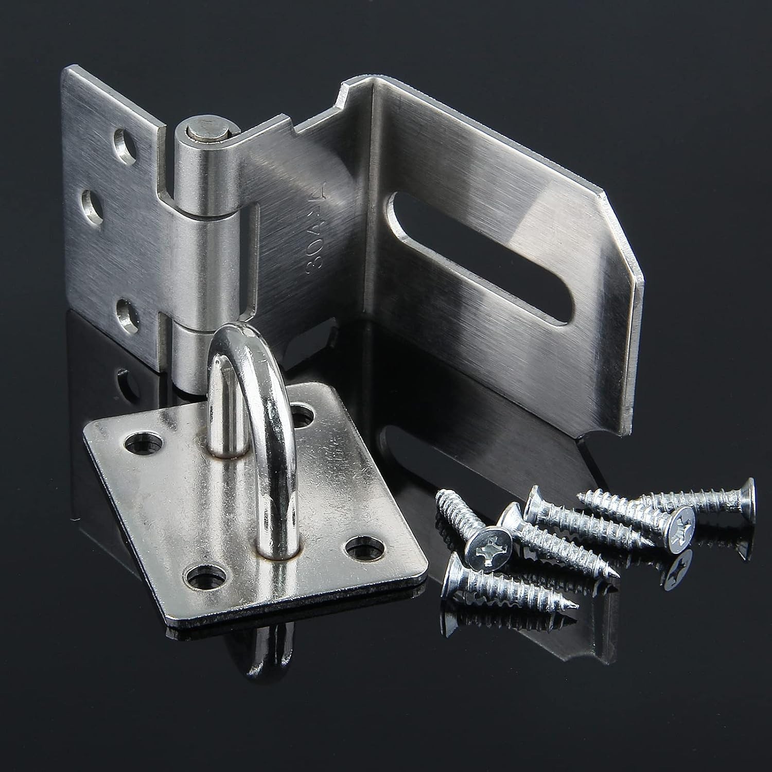 2Pcs Door Hasp Latch Lock 90 Degree Hasp Right Angle Padlock Latch Safety 3inch