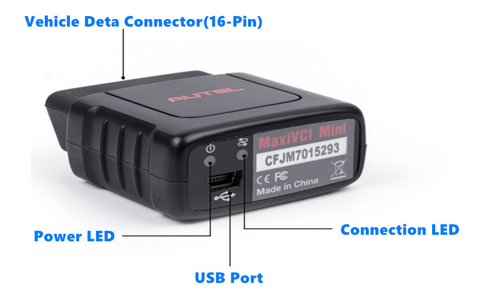 Autel MaxiVCIMini Bluetooth VCI Mini VCI Diagnostic Interface Wireless Connector