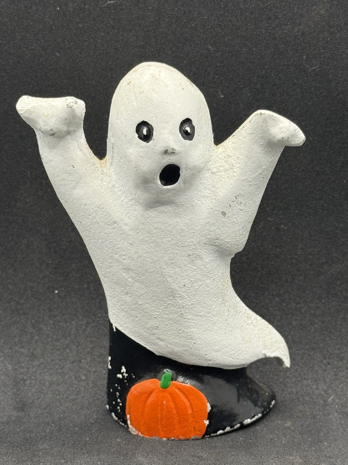 Vintage Halloween Ghost Metal Bottle Opener W Pumpkin- App 4” Tall RARE