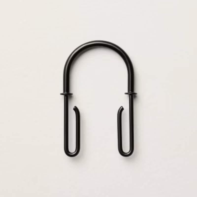 12pc Shower Curtain and Liner Hooks Black