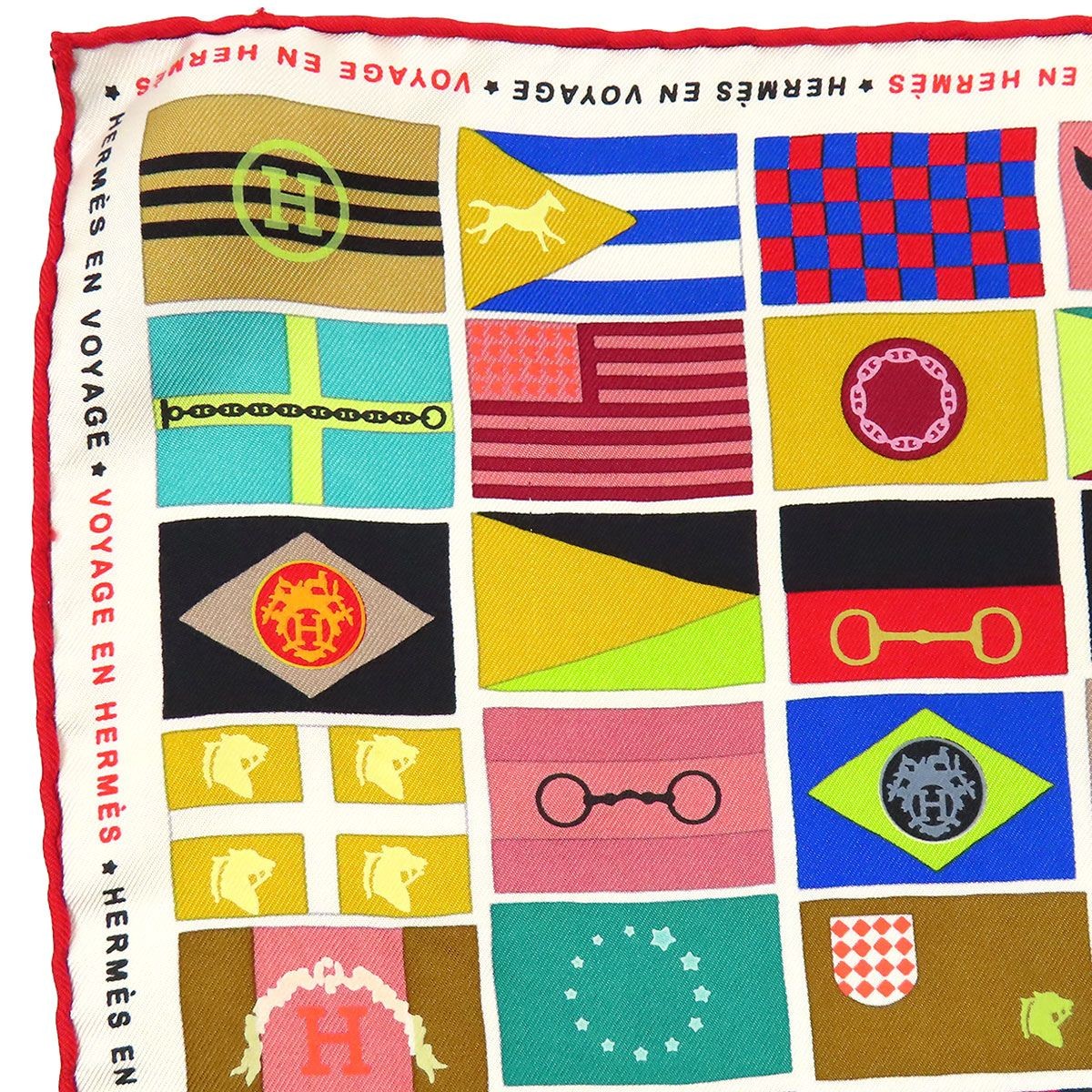 HERMES EN VOYAGE Scarf Flag Unisex Multicolor