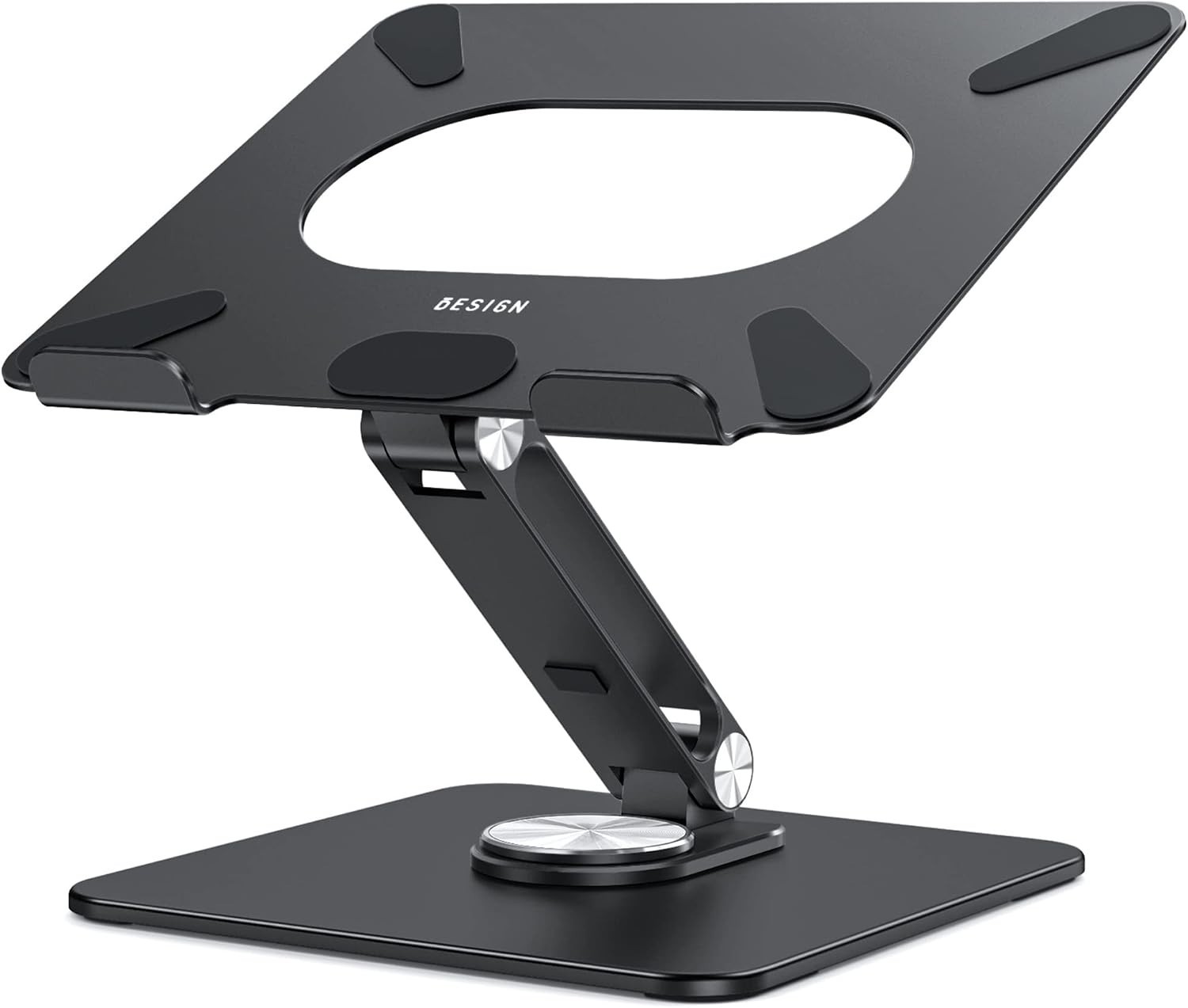 Laptop Stand with 360 Rotating Base, Ergonomic Adjustable Notebook Riser, Fol...