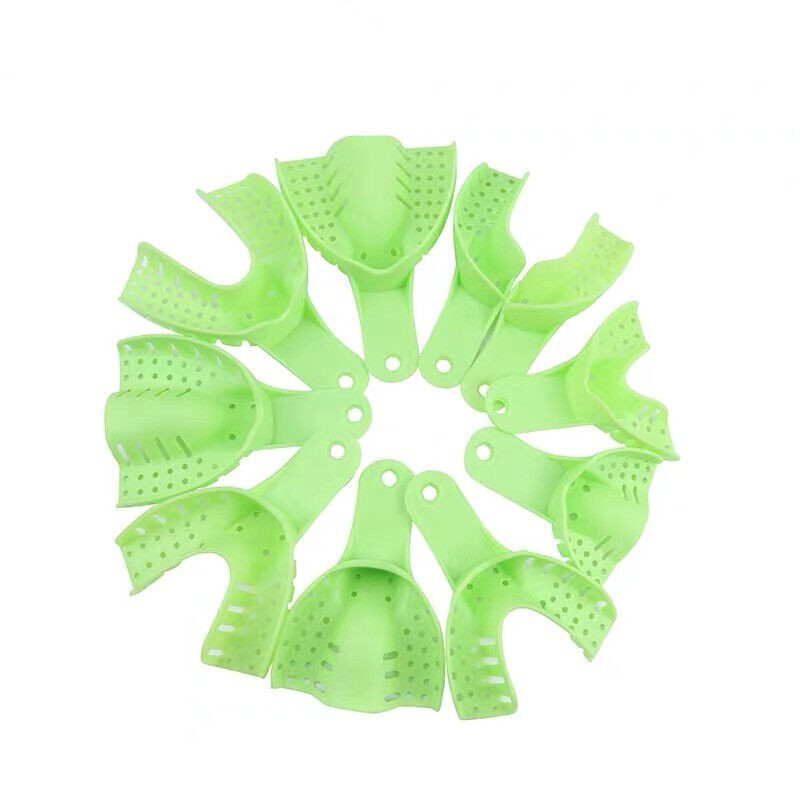 10Pcs Dental Impression Tray Mesh Plastic Kit Impression Denture Disposable