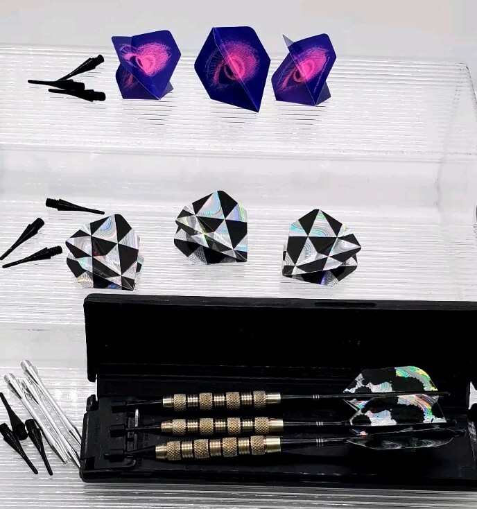 Unicorn 16g EZ210 Soft Tip Precision Darts Case & accessories Nickle Silver