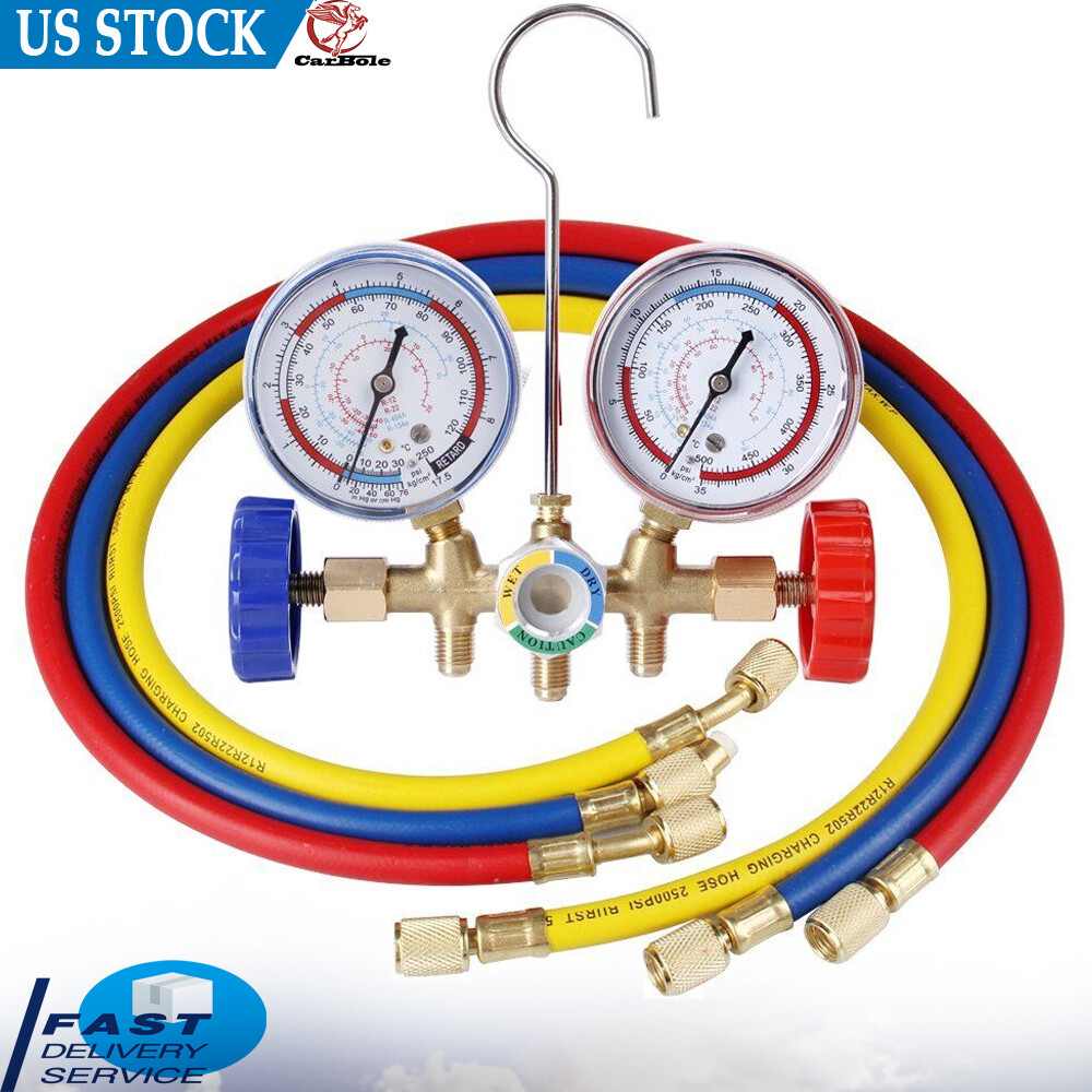 Manifold Gauge Set AC A/C Charging Hose Air Conditioner HVAC Charging Service