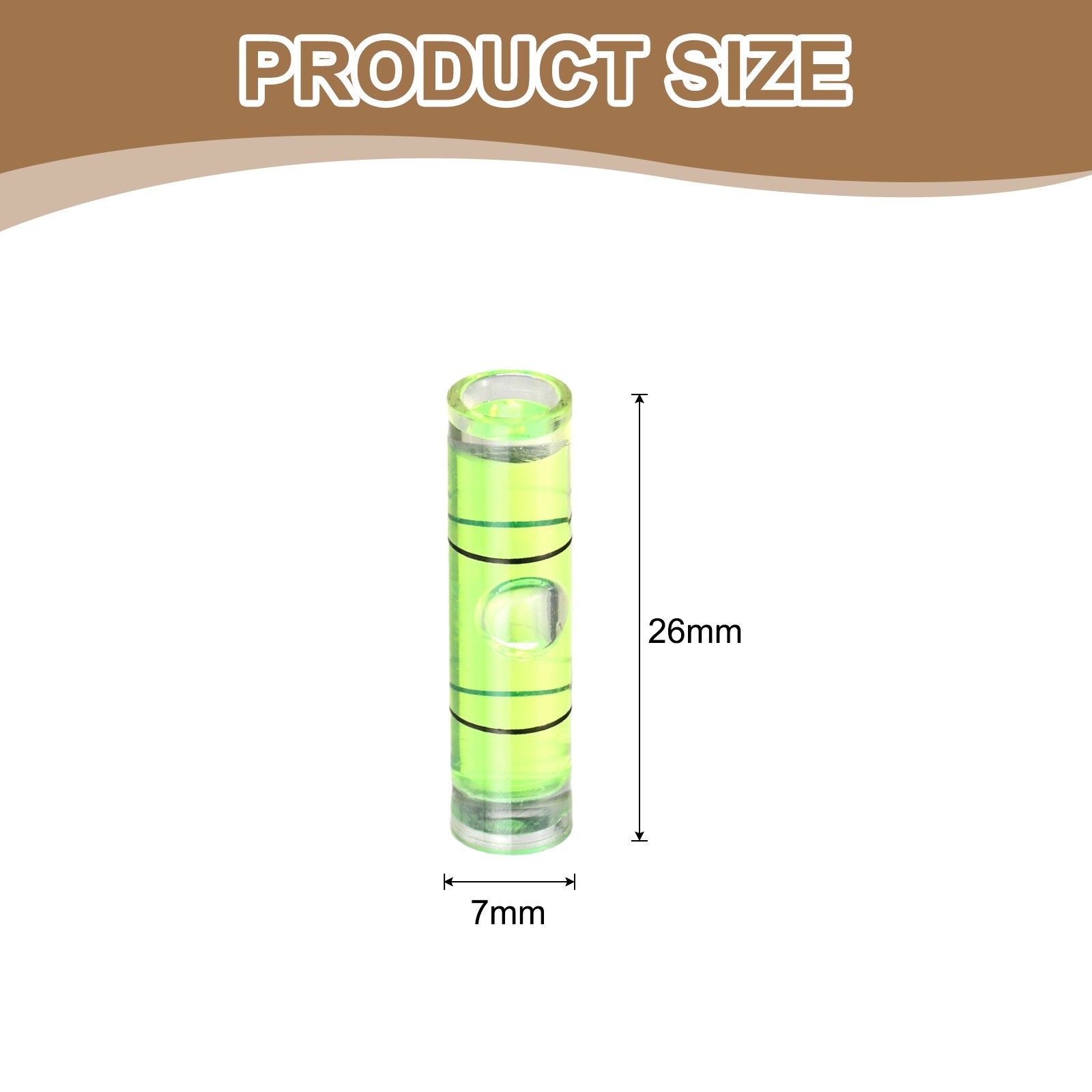 30pcs 26x7mm Small Cylindrical Bubble Level Vials Levels Measuring Tools