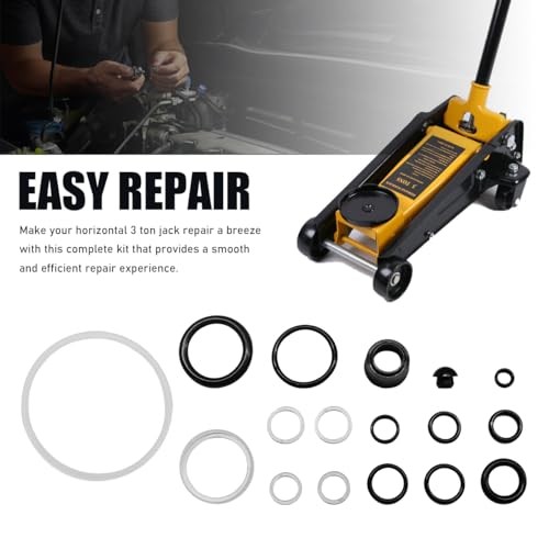 Floor Jack Seal Kit, 3 Ton Horizontal Hydraulic Jack O-Ring Seal with Oil 17PCS