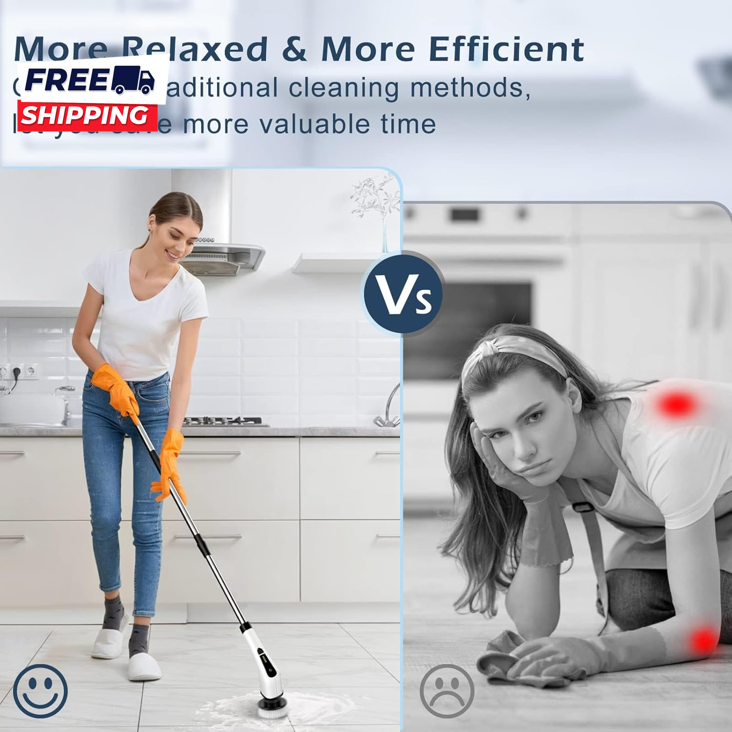 Electric Spin Scrubber Cordless Cleaning Brush Scrubber for Home 8 Replaceable