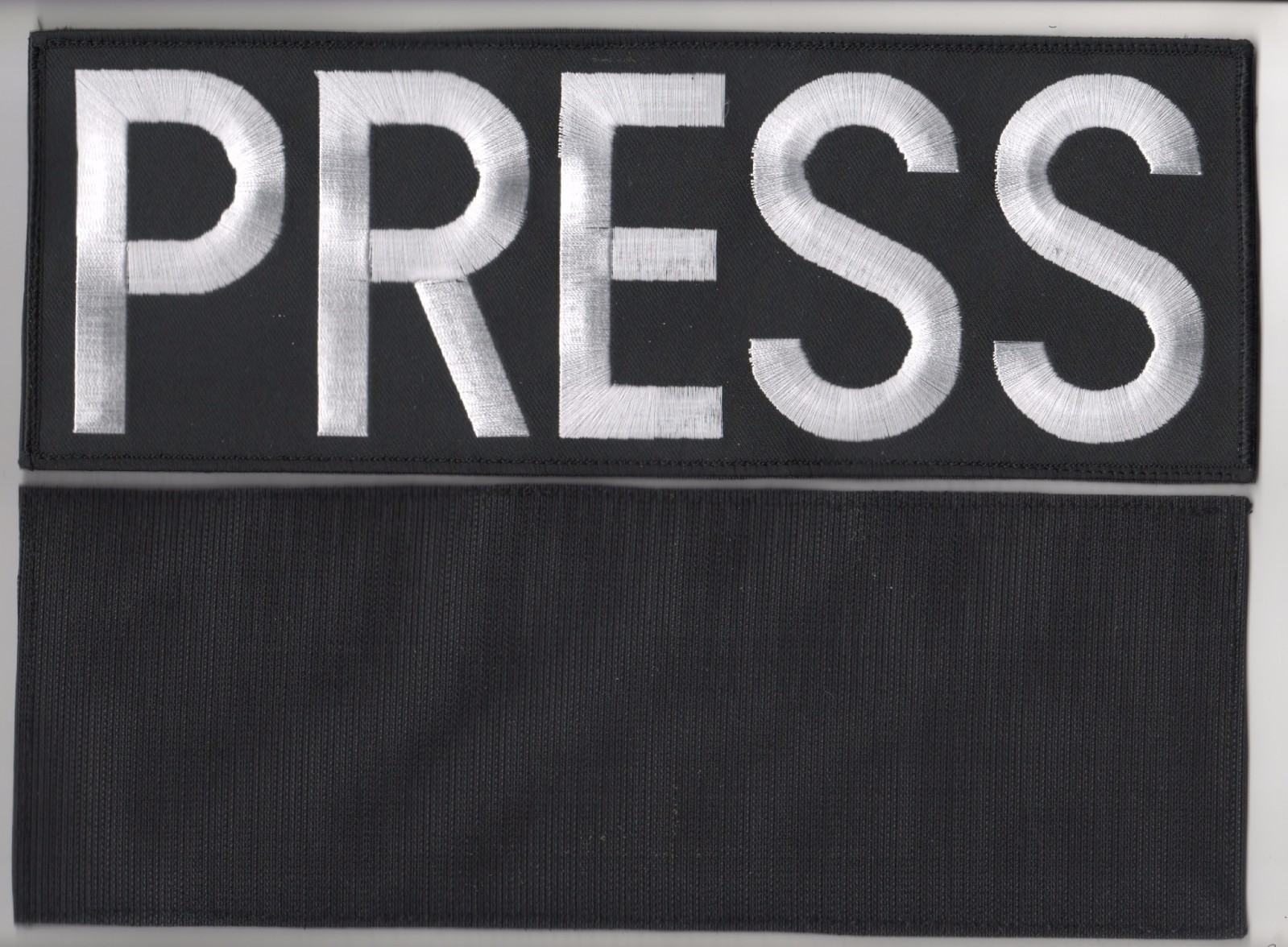 NEWS PRESS MEDIA TV 11" white-on-Black velkrō PATCH for Reports BULLETPROOF VEST