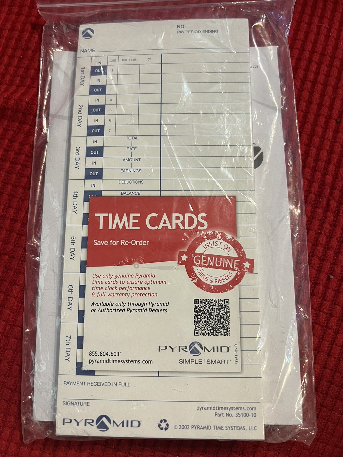 Pyramid Time Clock & Document Stamp Machine 3500 3600SS