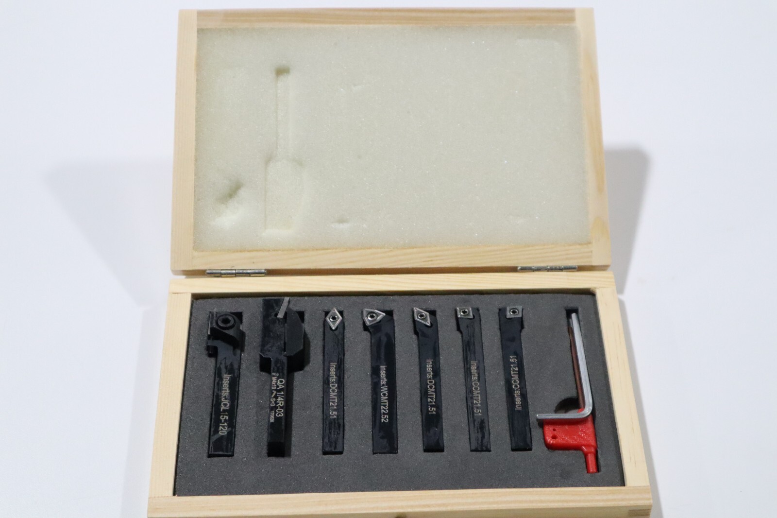 7 PC SET, 1/4" INDEXABLE TURNING TOOLS W/ CARBIDE INSERTS INSTALLED XS065