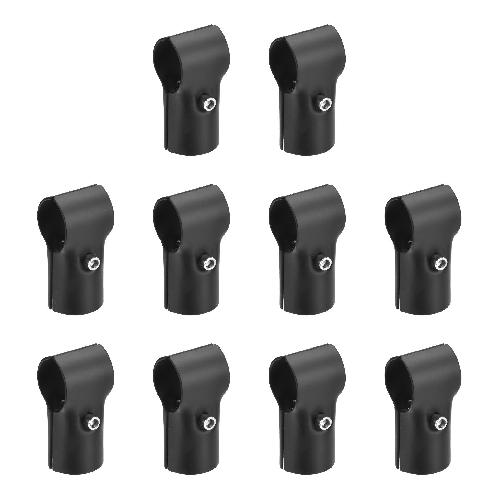 10Pcs Structural Pipe Connector T Pipe Clamp Connector 1-1/4"(32 mm) Black