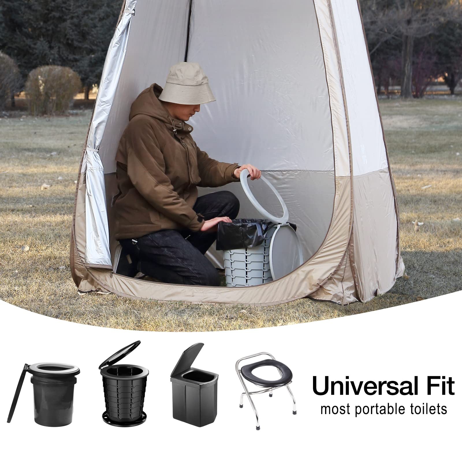 TRIPTIPS Biodegradable Portable Toilet Bags 8 1 Count (Pack of 40), Black