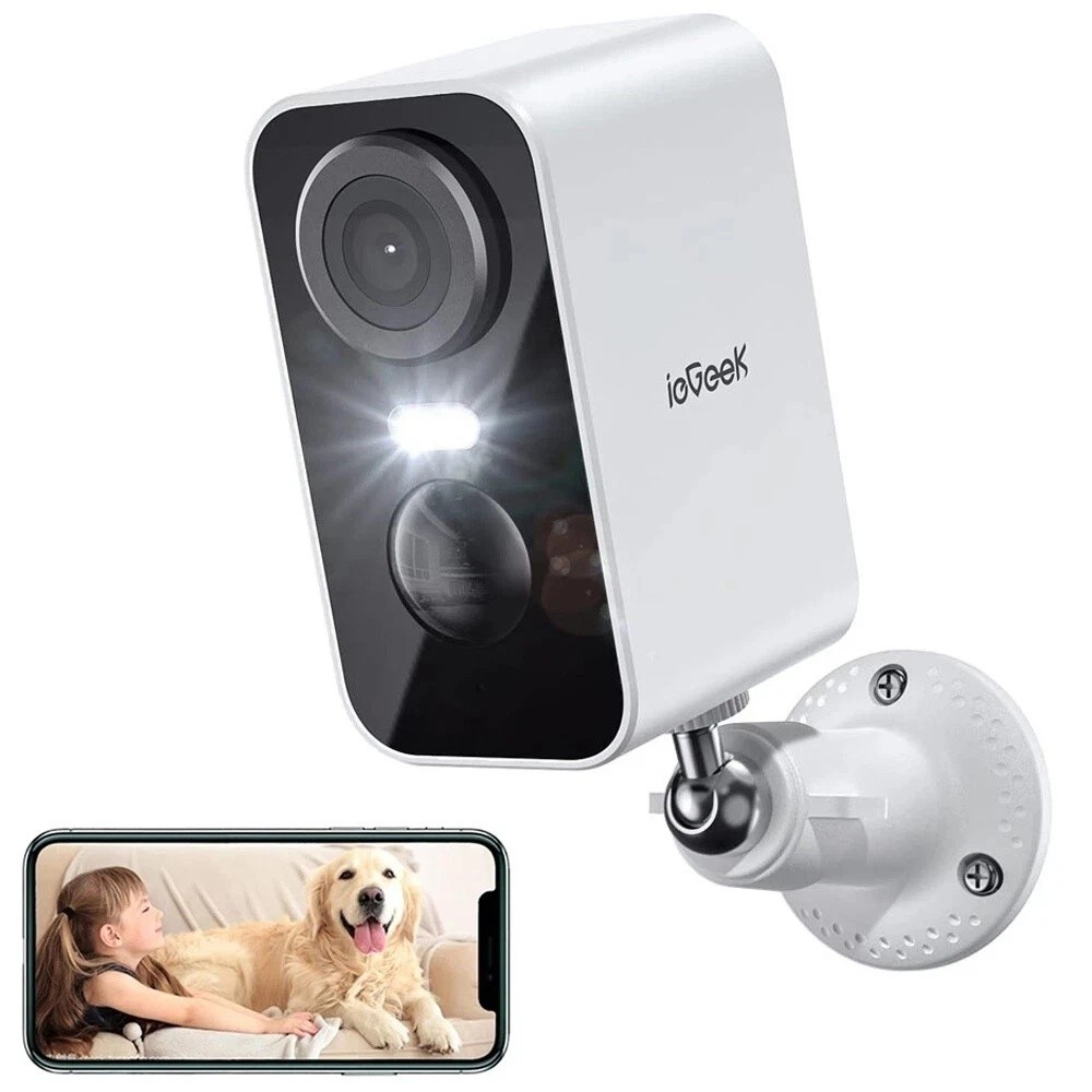 2K 3MP Wireless Outdoor Security Camera with Spotlight & Siren Night Vision