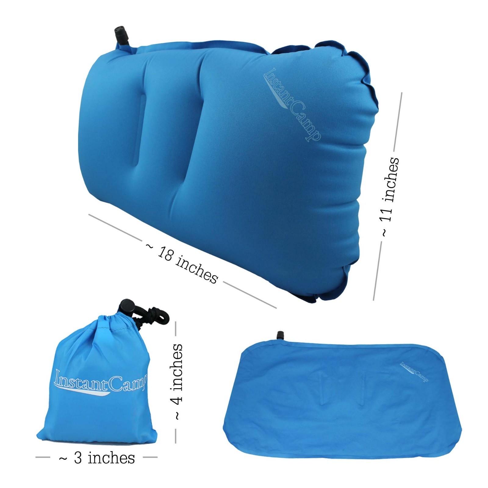 InstantCampTM Lightweight "Cloud" Camping Backpacking Hiking Pillow - Inflatable