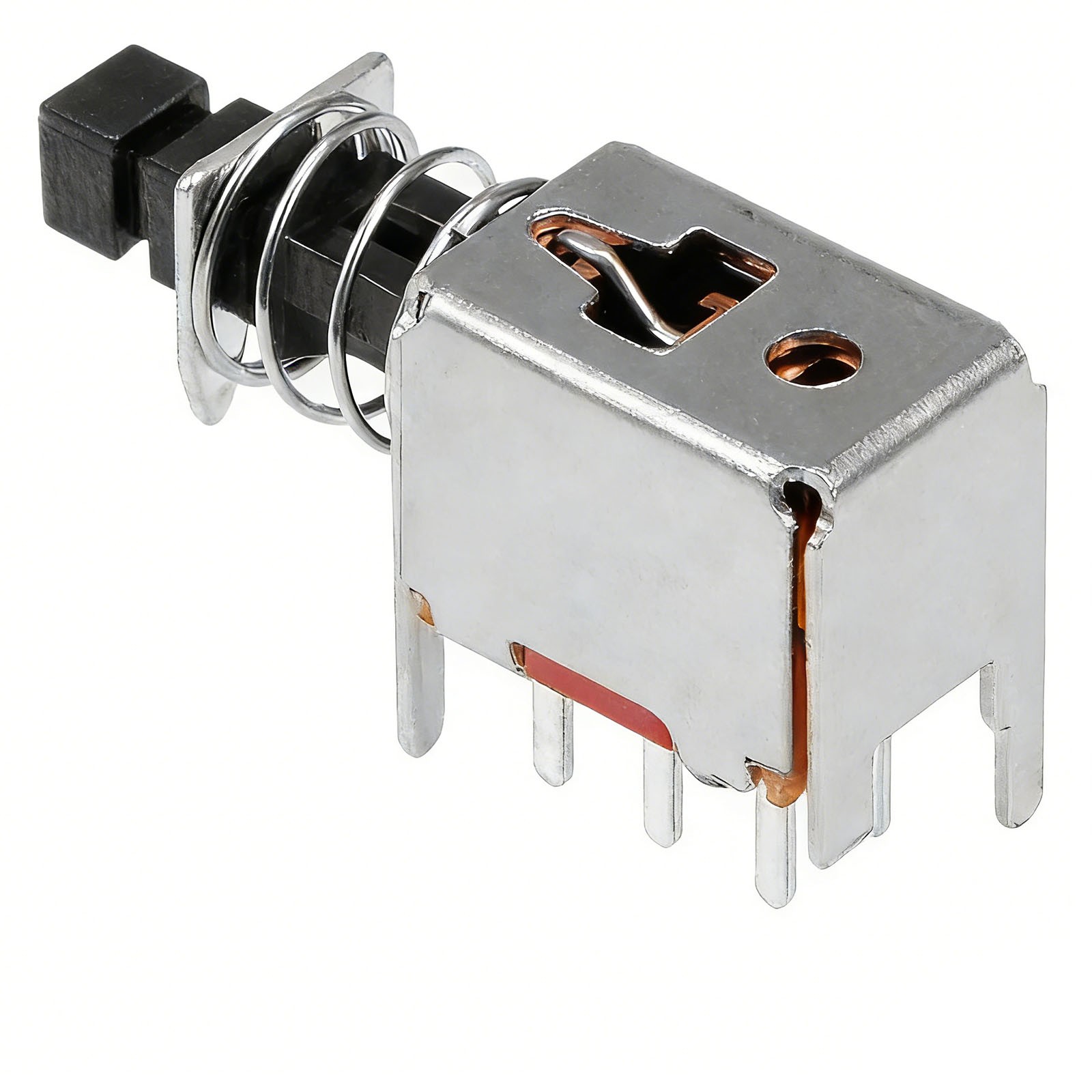 Push Button Switch DPDT 6 Pin 1 Position Self-Locking Black 10pcs