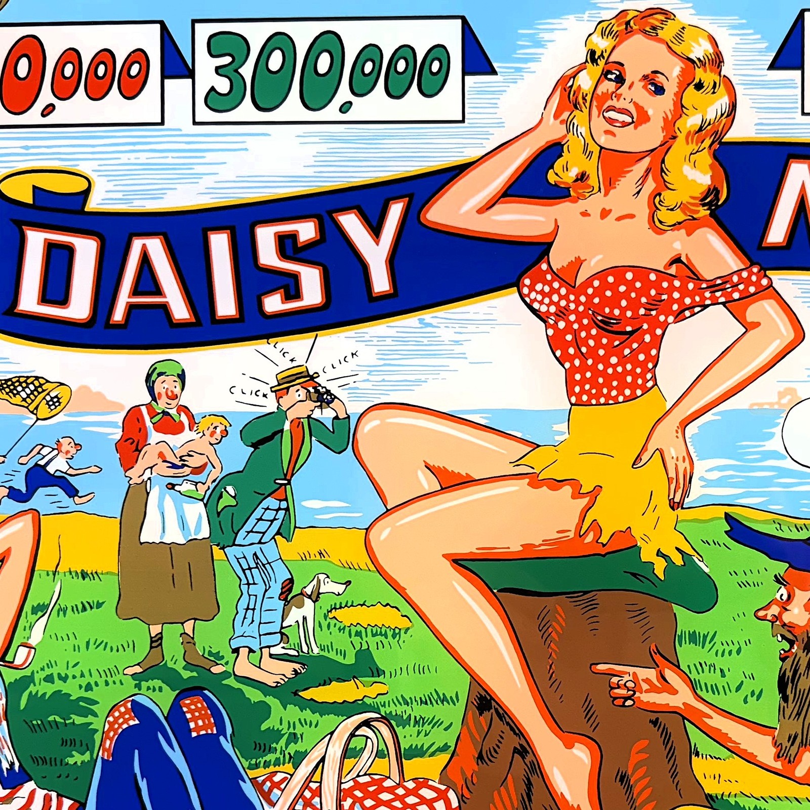 Gottlieb Daisy May Pinball Machine Game Backglass Silkscreened NEW