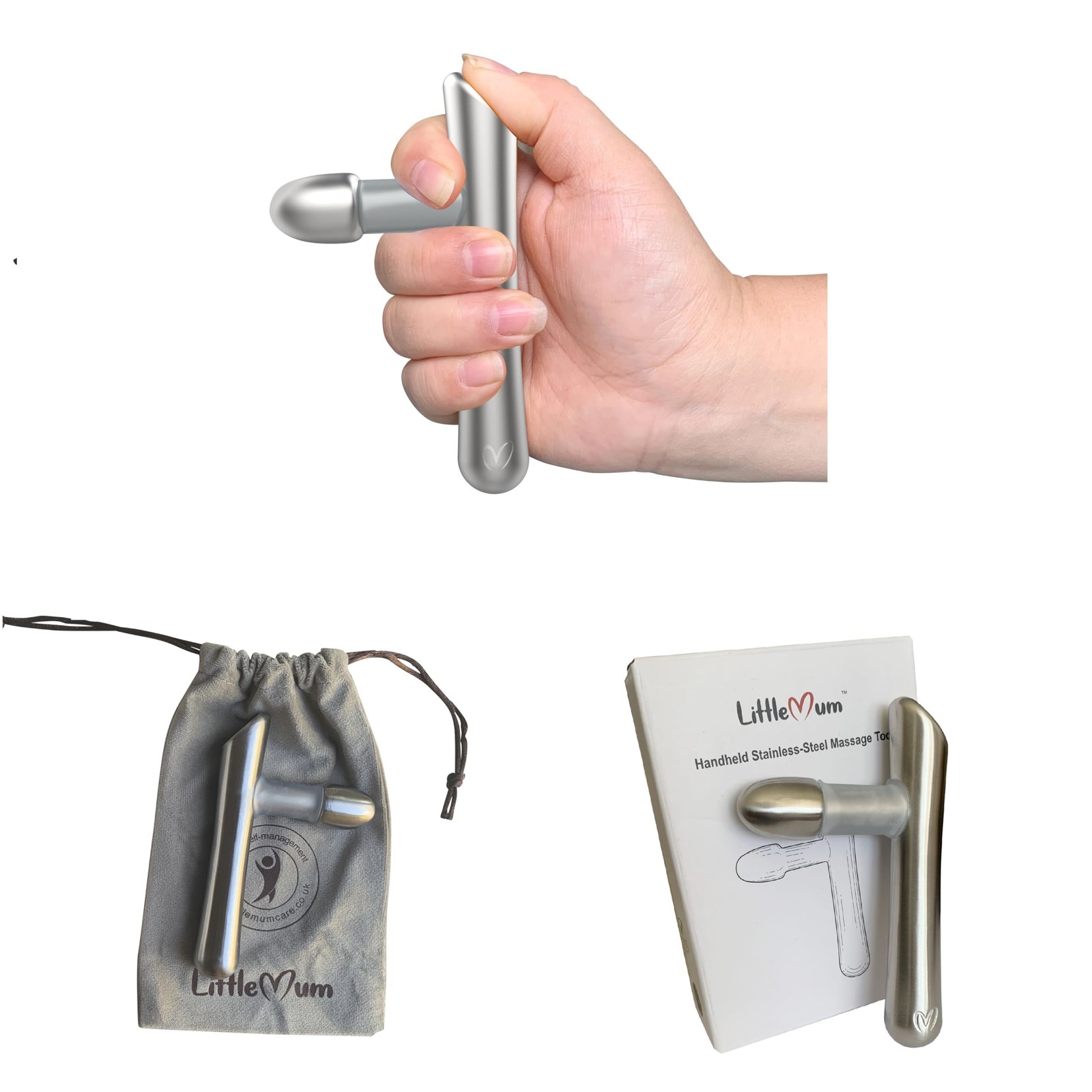 LittleMum T-Bar Massage Tool - Myofascial & Foot Reflexology Massager, Stainl...