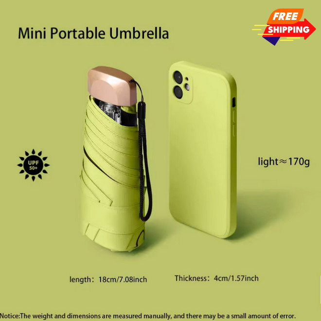 1pc Mini Umbrella with Foldable Compact Portable Anti-UV Sunscreen Umbrella