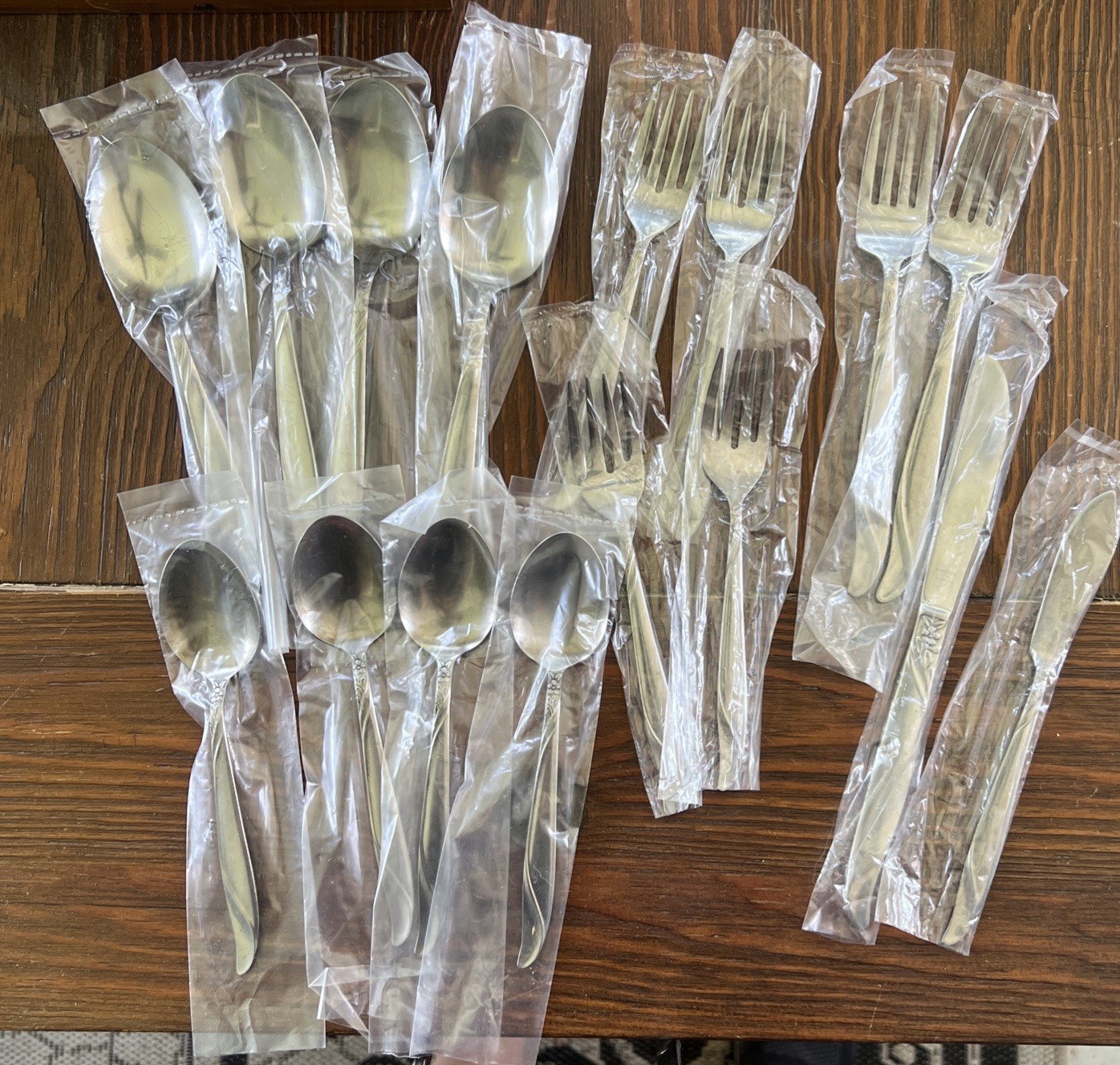 Vintage Armack Stainless Steel Japanese Flatware Floral Design 16 Pieces NOS