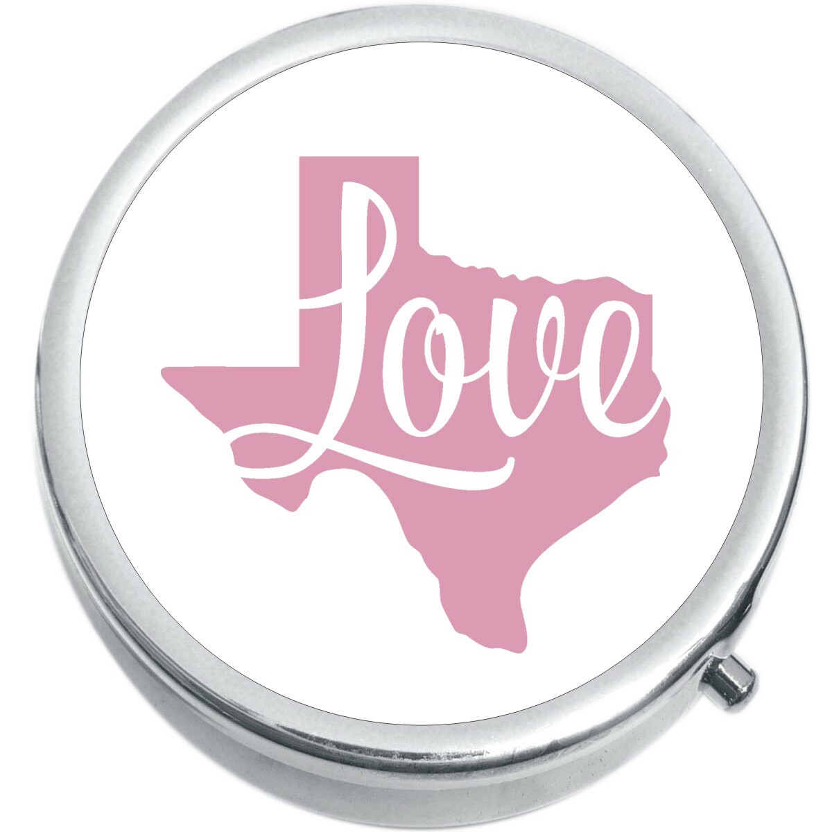 Texas Love Pink White  Medicine Vitamin Pill Box