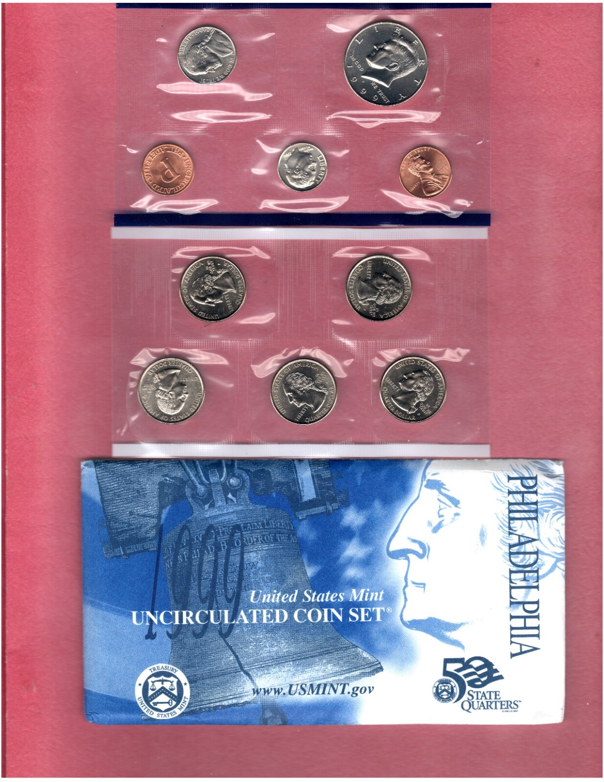 1999 U.S. MINT UNCIRCULTED COIN SET ACTUAL SET #b172