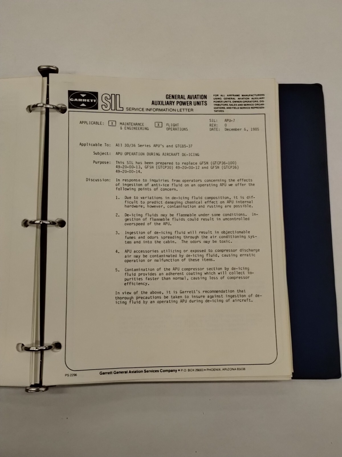 Garrett Service Information Letters 1987-90-Original