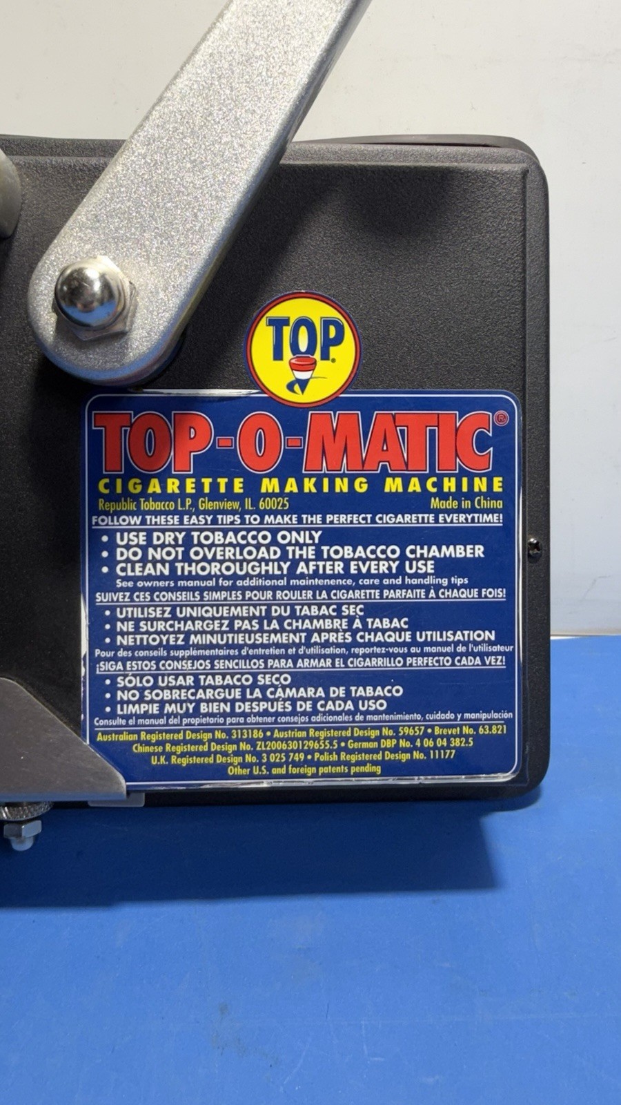 Top-O-Matic Cigarette Making Machine Manual Tabletop Roller