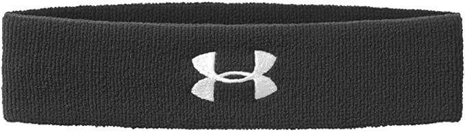 NEW Under Armour Adult Performance Headband BLACK White UA Logo Unisex