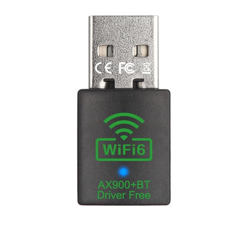 WiFi 6 USB Adapter with Bluetooth 5.4, AX900Mbps Dual Band 2.4G/5G, Black