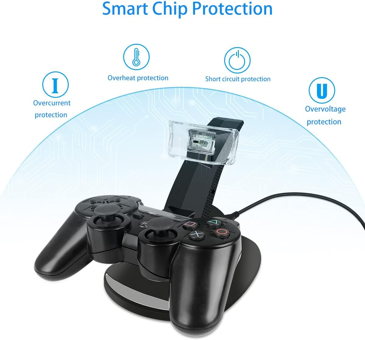 PS3 Controller Charger, Dual Console Charger Charging Docking Station Stand for