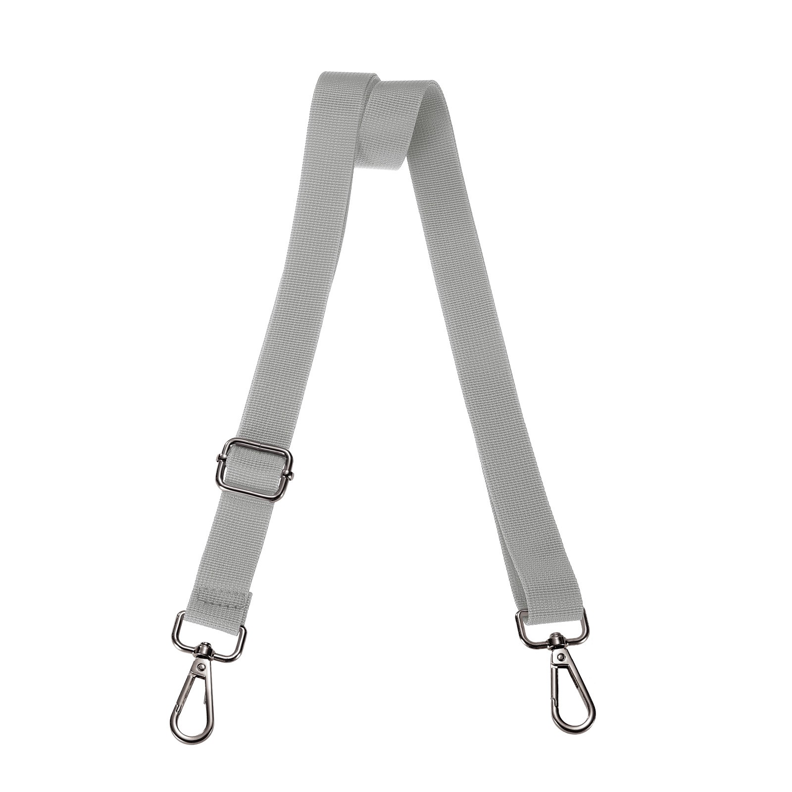 Shoulder Strap 2.5cm Wide Crossbody Strap Silver Gray Black Buckle