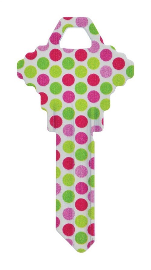 Hillman 87571 Brass #68/SC1 Polka Dots Style Single Sided Blank Key (Pack of 6)