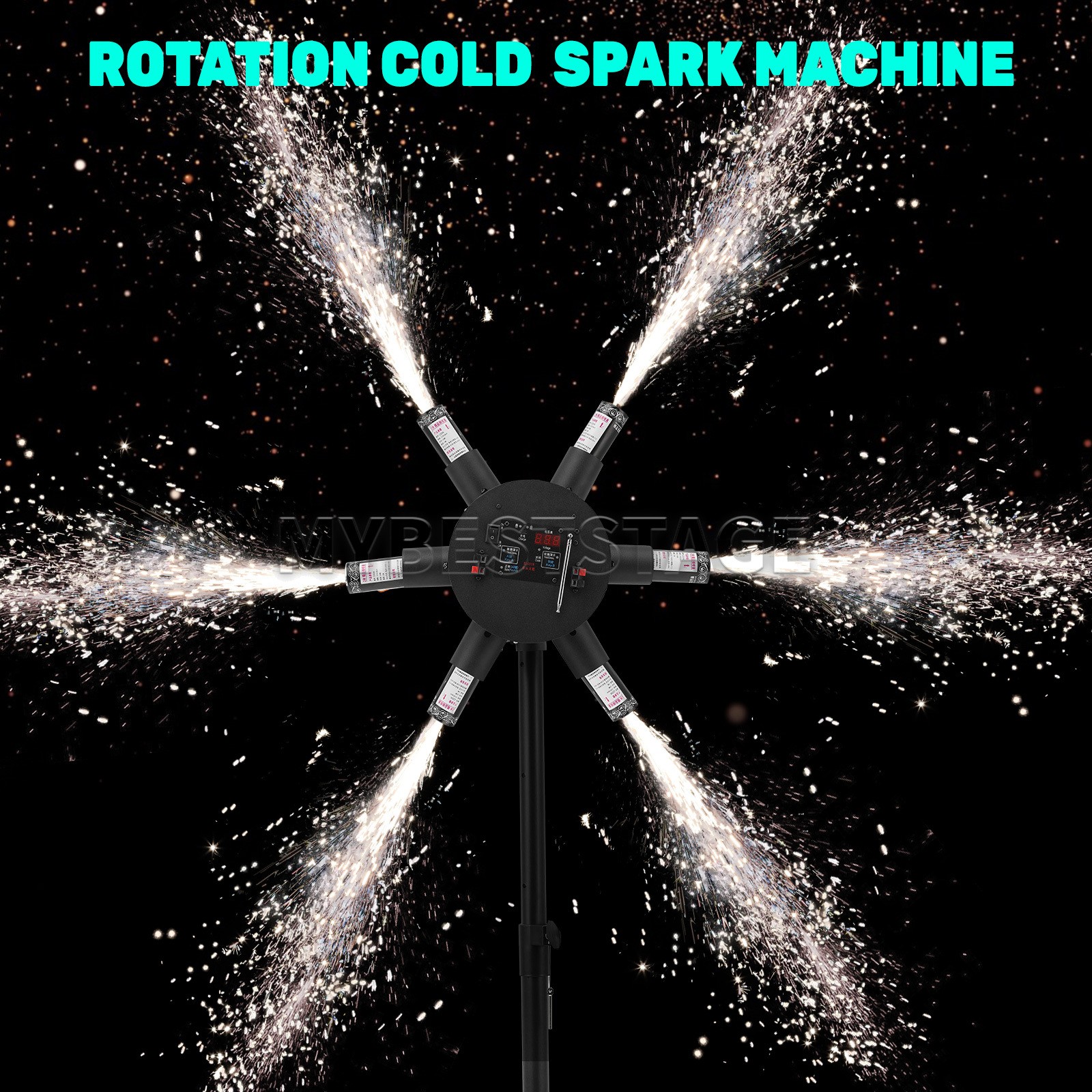 PAIDUN 6 Ports Rotation Sparkler Machine Standing Wedding Event Birthday Party