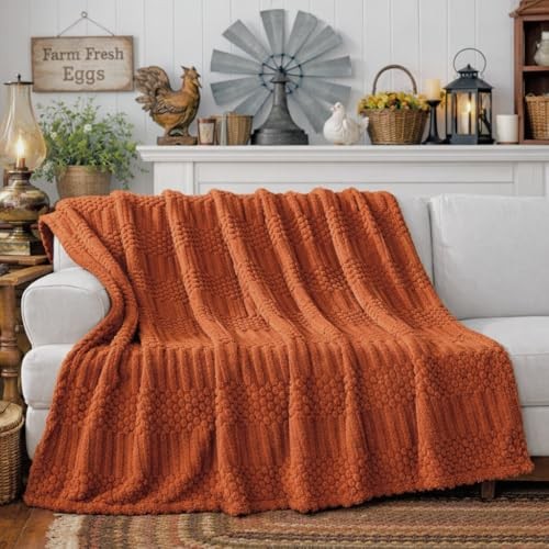 50x70 Inch Throw Blanket - Soft & Fluffy Fleece, Cute & XL Throw(50x70) Rust