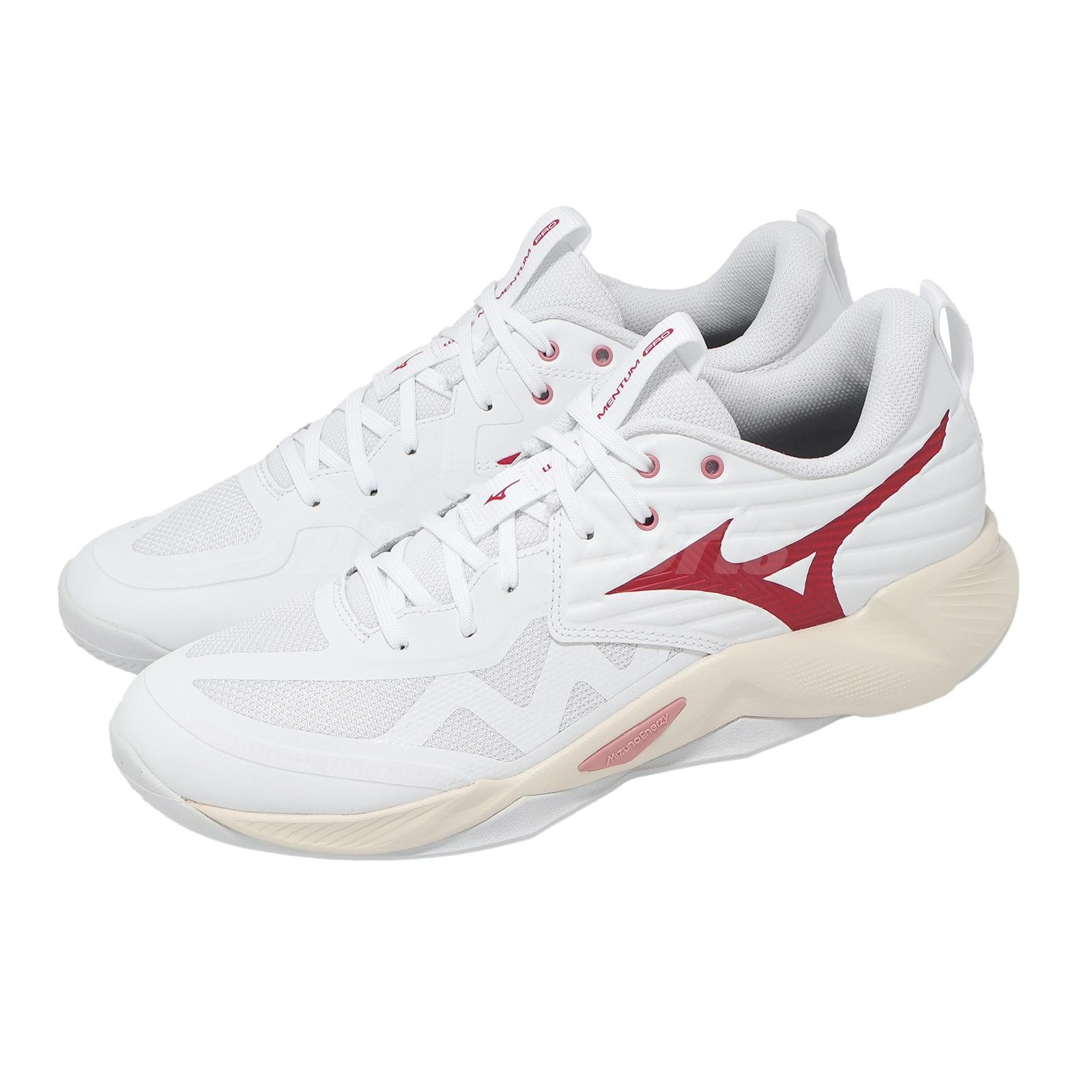 Mizuno Wave Momentum Pro White Red Women Volleyball Sports Shoes V1GC2540-73