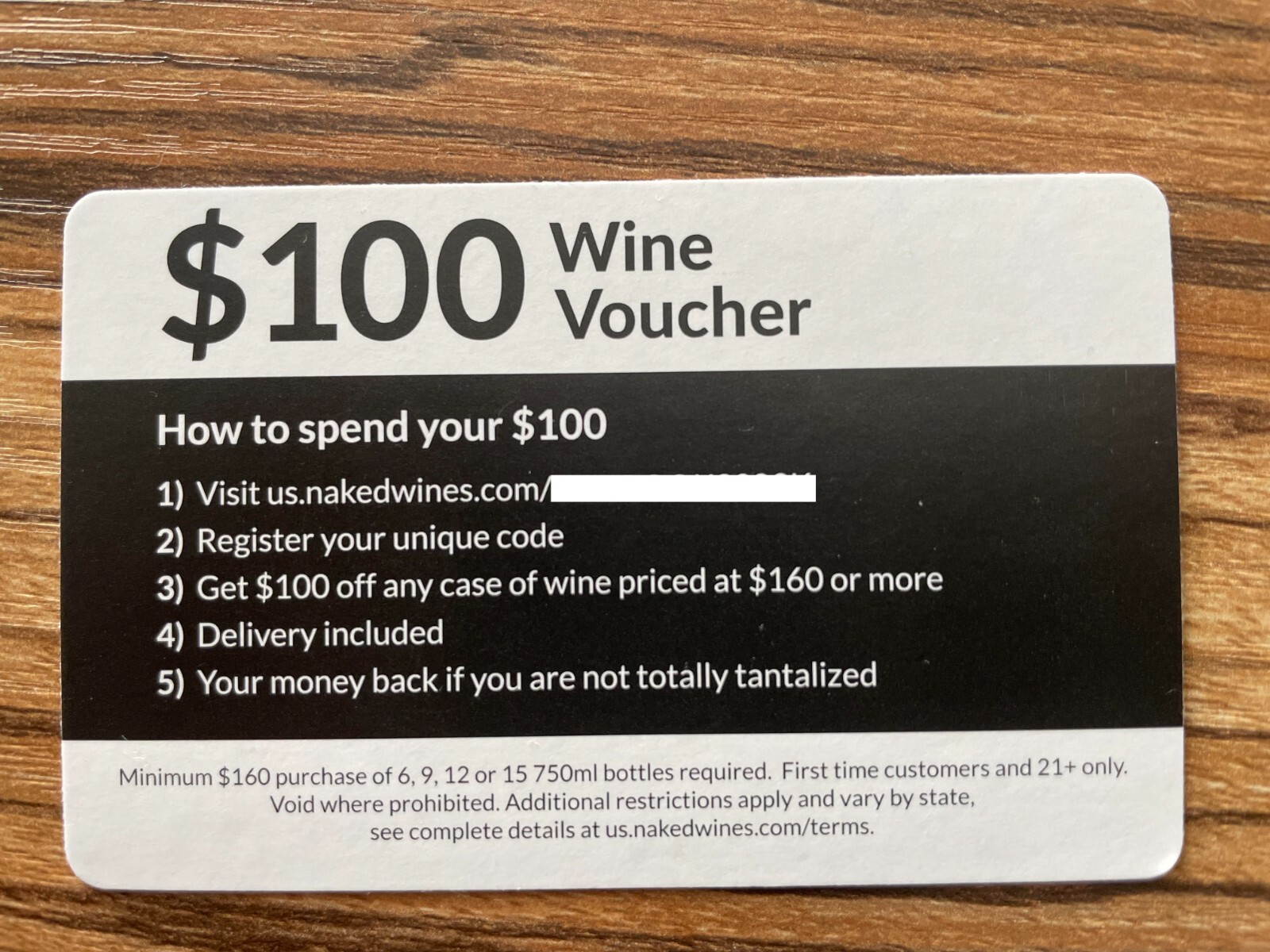 $100 Wine Voucher / Gift Card Nakedwines.com