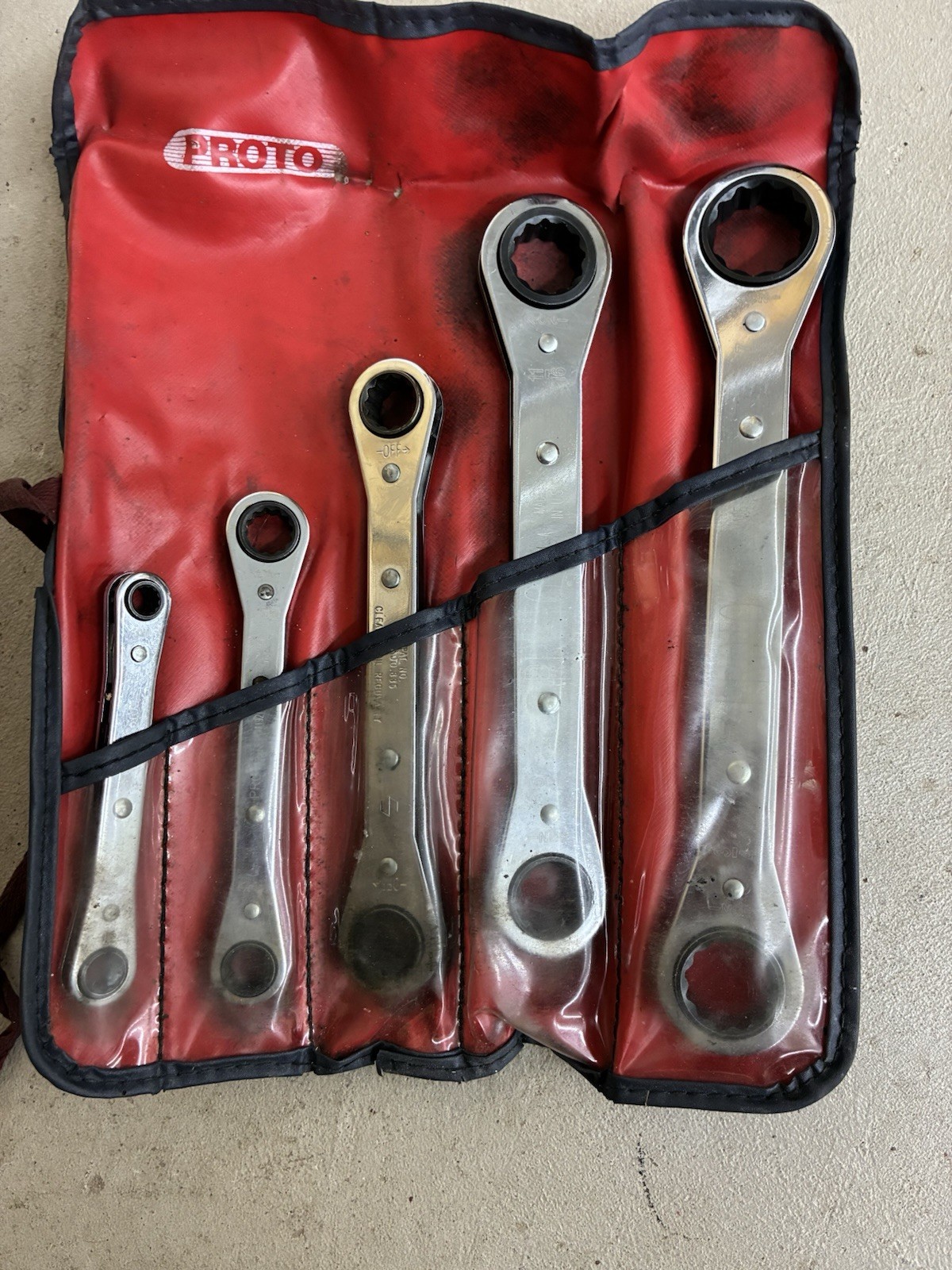 Proto Box 5 Piece End Wrench Set Double End 12 Point 1/4 to 7/8