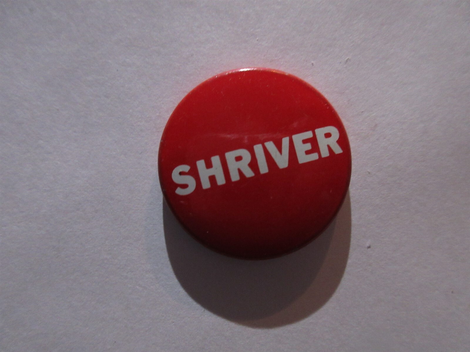 Vintage Red Presidential Campaign Shriver Pinback Campaign Pin Button