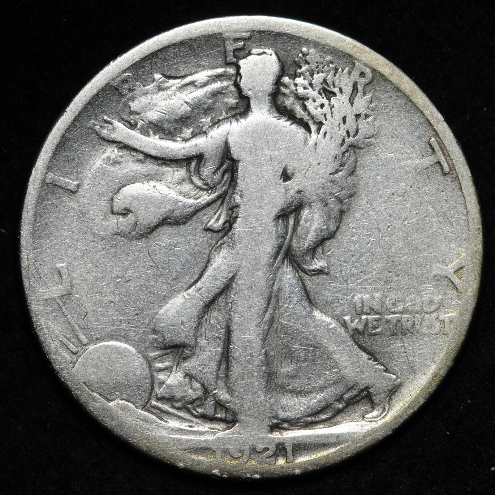 1921-S Walking Liberty Silver Half Dollar GOOD E383 WGMA