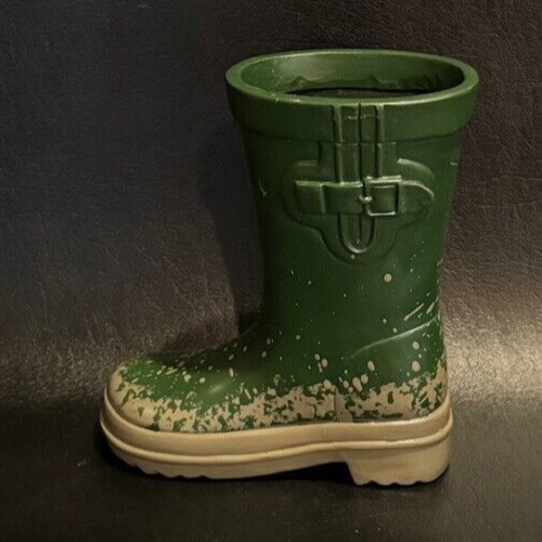 Green Rain Boot Planter Vase