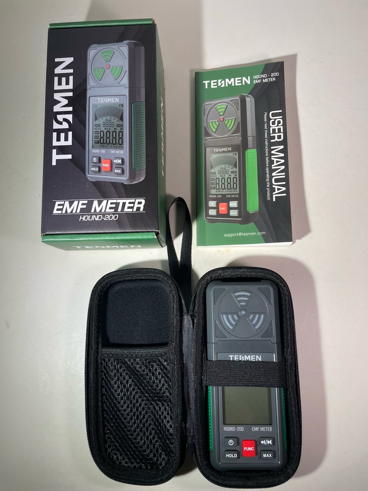 TESMEN EMF Meter Hound-200 EMF Detector 3-in-1 Portable Electromagnetic Field