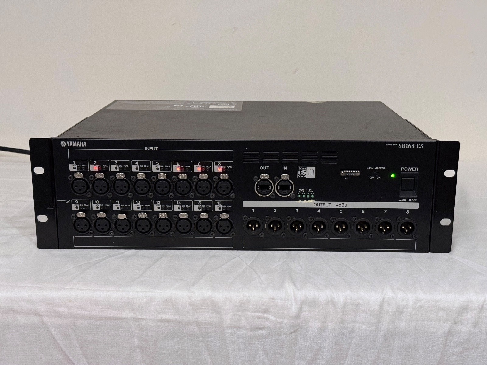 Yamaha SB168‑ES EtherSound 16x8 Stage Box – Powers On, Not Fully Tested – AS‑IS