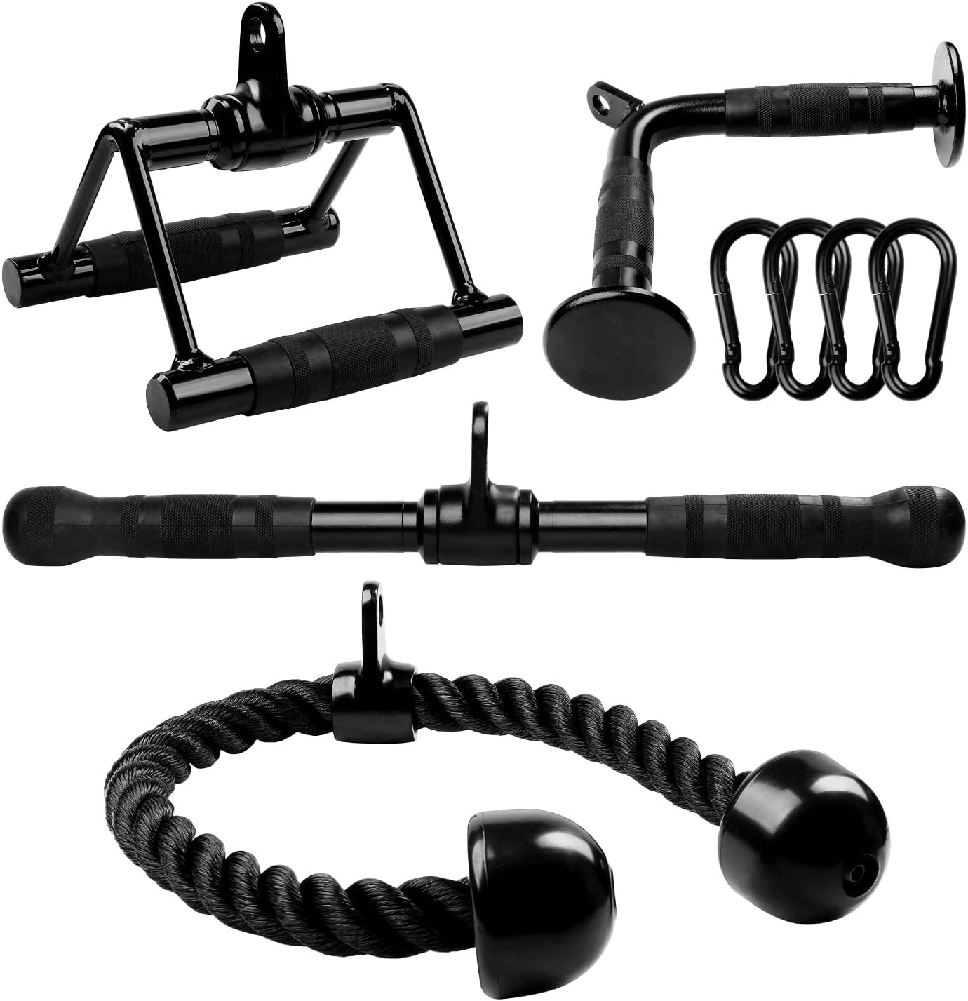 Tricep Rope & Cable Accessories - 4-Piece Set for Optimal Workout Performance