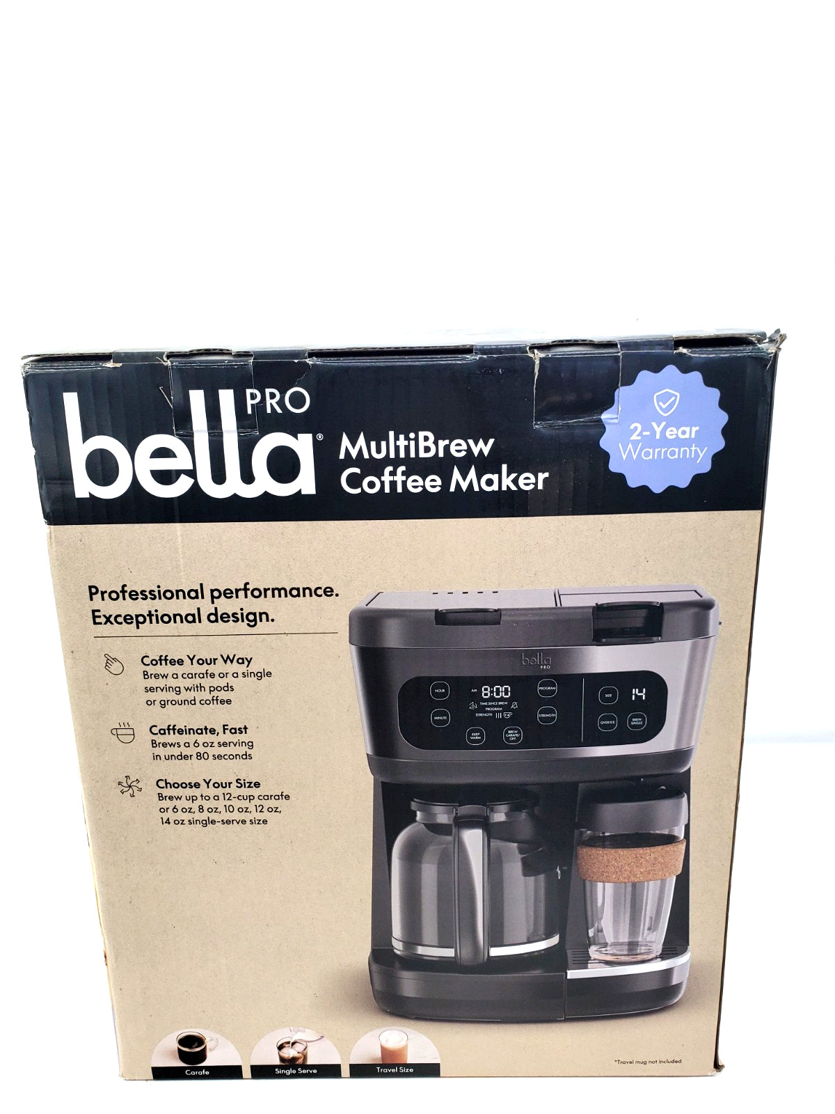 bella PRO - MultiBrew 12-Cup Drip & Single-Serve Coffee Maker - Stainless Steel