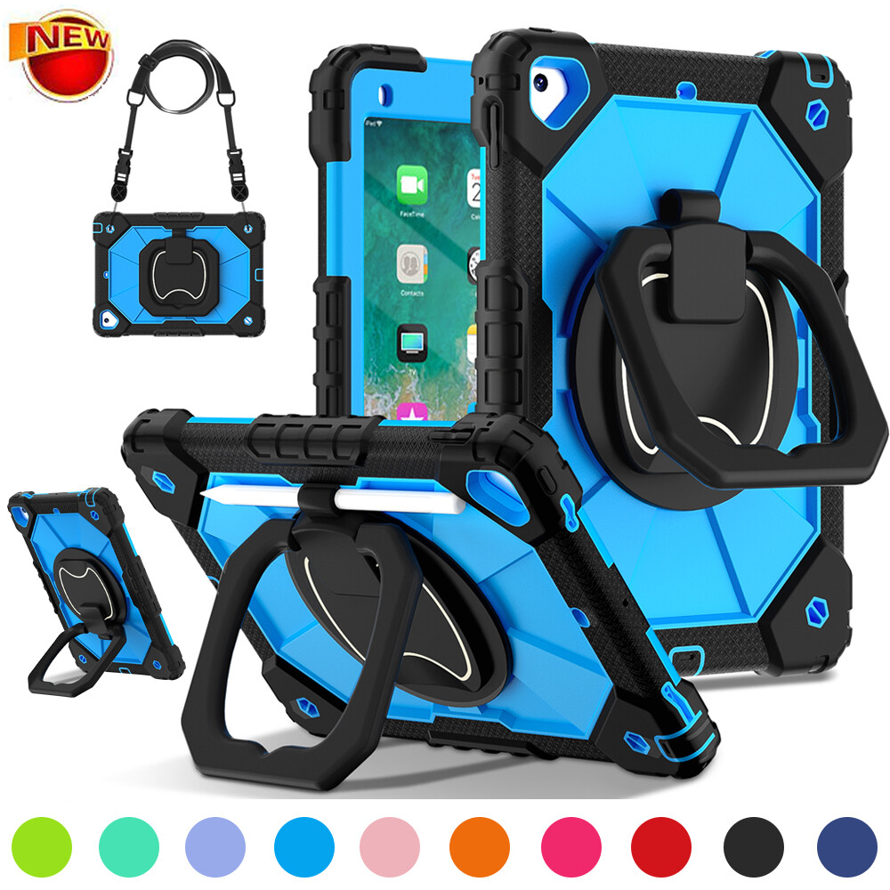 For iPad (A16)/10th 9th 8th 7th 6th 5th Gen Heavy Duty Rotating Stand Case Cover