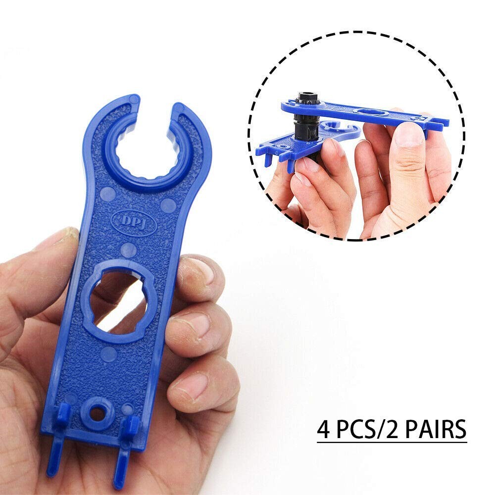 2 Pair Solar Spanner Wrenches for MC4 Connectors, Solar Panel Connector Tool Ass