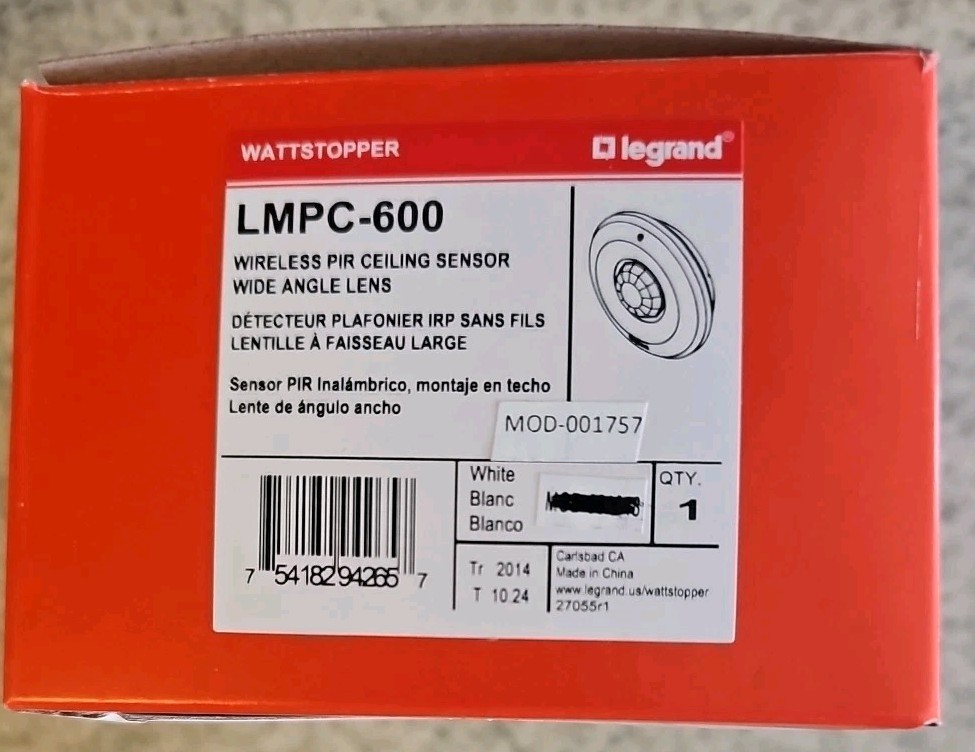 Legrand WattStopper LMPC-600 Wireless PIR Ceiling Sensor